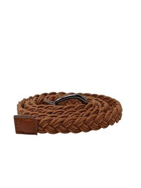 Braided Brown Belt Faux Leather Braided Cord One Size Women Casual Accessory #D5